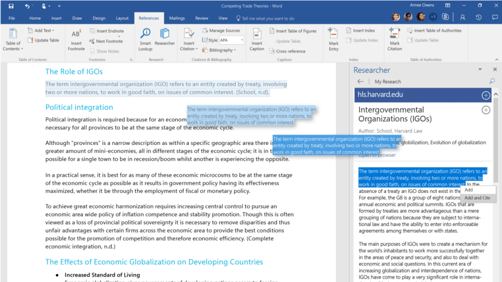 office 2016 for mac footnote